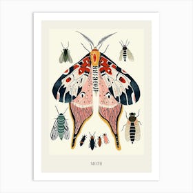 Colourful Insect Illustration Moth 17 Poster Art Print