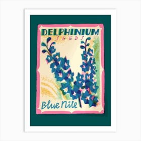Delphinium Seed Packet Art Print