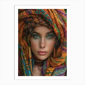 Woman With A Head Scarf Art Print