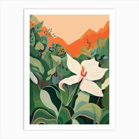 Boho Wildflower Painting White Trillium 2 Art Print