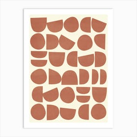 Mid Century Modern Abstract Pattern Redwood Art Print