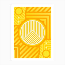 Geometric Abstract Glyph in Happy Yellow and Orange n.0078 Art Print