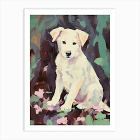 A Siberian Husky Dog Painting, Impressionist 1 Art Print