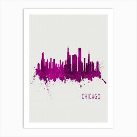 Chicago Illinois City Purple Art Print