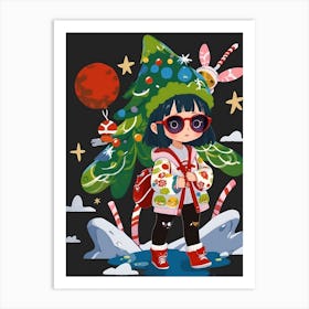 Christmas Girl Art Print