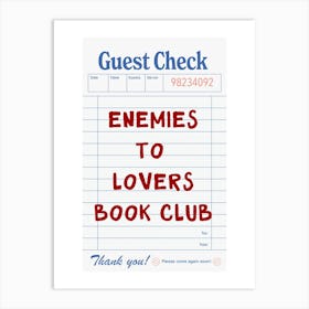 Enemies to Lovers Book Club Poster Art Print