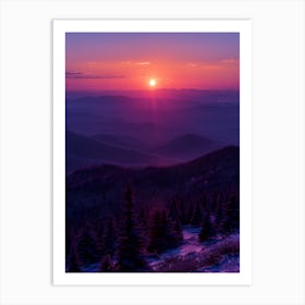 Sunrise Over The Blue Ridge Mountains Art Print