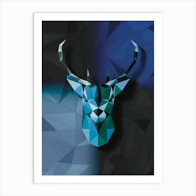 Polygonal Deer Head,geometrical animal art Art Print