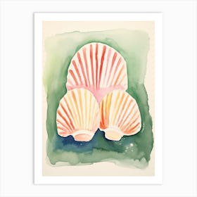Watercolor Seashells Art Print