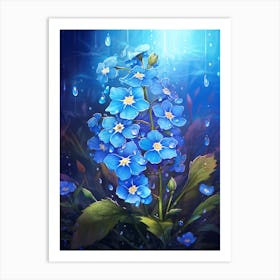 Forget Me Not Wildflower At Dawn 4 Art Print