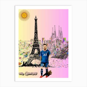 Lionel Messi Argentina Paris Barcelona Miami Wall Art Print Art Print