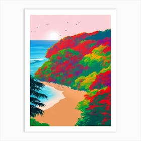 Palolem Beach, Goa, India Hockney Style Art Print