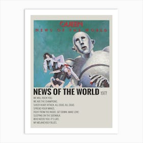 News Of The World Album Cover Signed Poster 2 Art Print