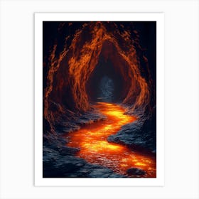 Lava Flow In A Cave Poster