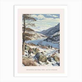 Vintage Winter Poster Snowdonia National Park United Kingdom 4 Art Print