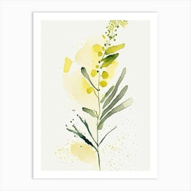 Mustard Herb Minimalist Watercolour Art Print