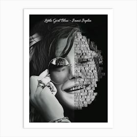 Little Girl Blue Janis Joplin Text Art Art Print