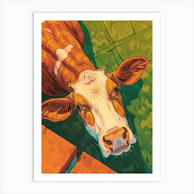 Cow Laying On The Ground Art Print