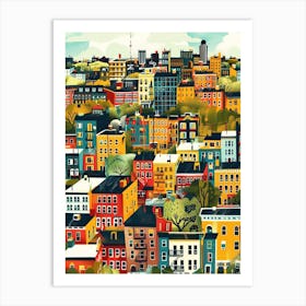 The Bronx New York Colourful Silkscreen Illustration 4 Art Print