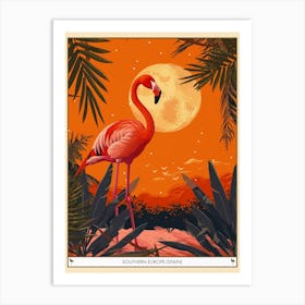 Greater Flamingo Southern Europe Spain Tropical Illustration 1 Poster Art Print