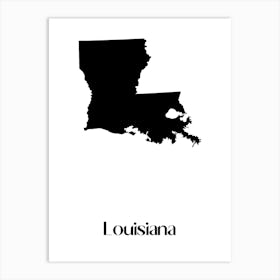 Louisiana Map Art Print