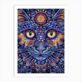 Psychedelic Cat 13 Art Print