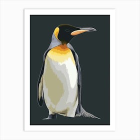 King Penguin King George Island Minimalist Illustration 4 Art Print