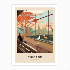 Lincoln Park Zoo Chicago Travel Poster Art Print
