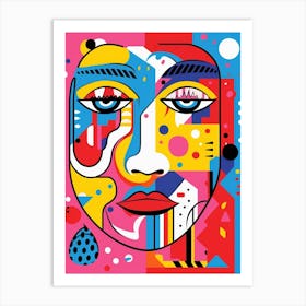 Bold Line Face Illustration 1 Art Print