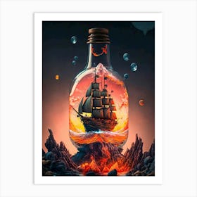 Ship In A Bottle Art Print