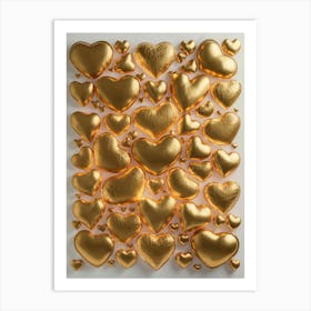 Gold Hearts 1 Art Print