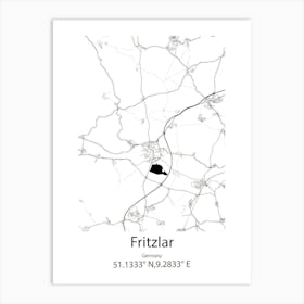 Fritzlar,Germany Minimalist Map Art Print