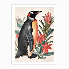 Adlie Penguin Robben Island Vintage Botanical Painting 3 Art Print