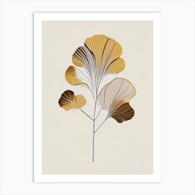 Ginkgo Spices And Herbs Retro Minimal 4 Art Print