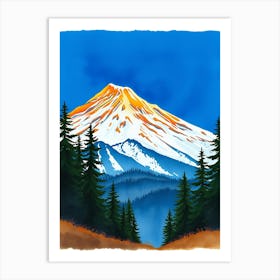 Mt. Hood Watercolor Painting Art Print