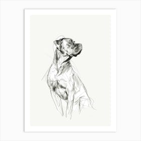 Cane Corso Charcoal Line 2 Art Print