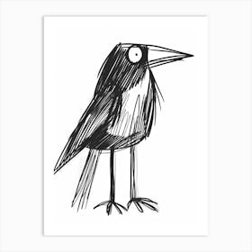 B&W Crow Art Print