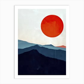 Sunset In The Mountains, Minimalism 8 Art Print