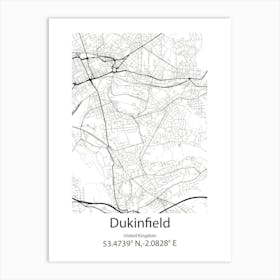 Dukinfield,United Kingdom Minimalist Map Poster