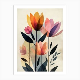 Abstract Flowers Canvas Print 5 Art Print