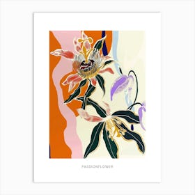 Colourful Flower Illustration Poster Passionflower 2 Art Print