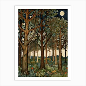 William Morris Forest At Night 30 Art Print