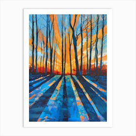 Sunset In The Woods 6 Art Print