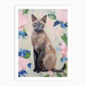 A Tonkinese Cat Painting, Impressionist Painting 4 Art Print