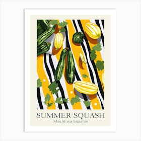 Marche Aux Legumes Summer Squash Summer Illustration 4 Art Print