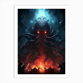 Draconic Kraken Art Print