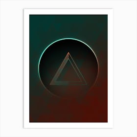 Geometric Neon Glyph on Jewel Tone Triangle Pattern 331 Art Print
