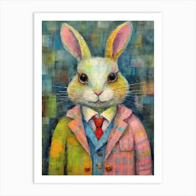 Fashionable Rabbit In A Suit 1 Art Print