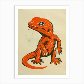 Leopard Gecko Bold Block 1 Art Print