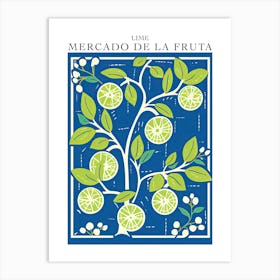 Mercado De La Fruta Lime Illustration 2 Poster Art Print